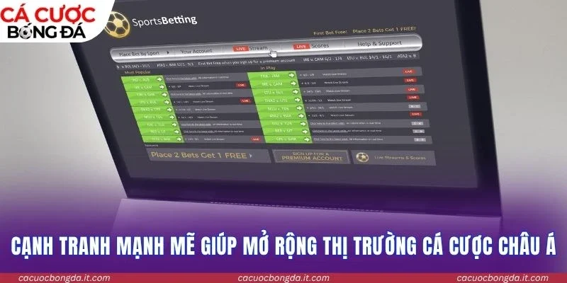 Cạnh tranh mạnh mẽ giúp mở rộng thị trường cá cược châu Á